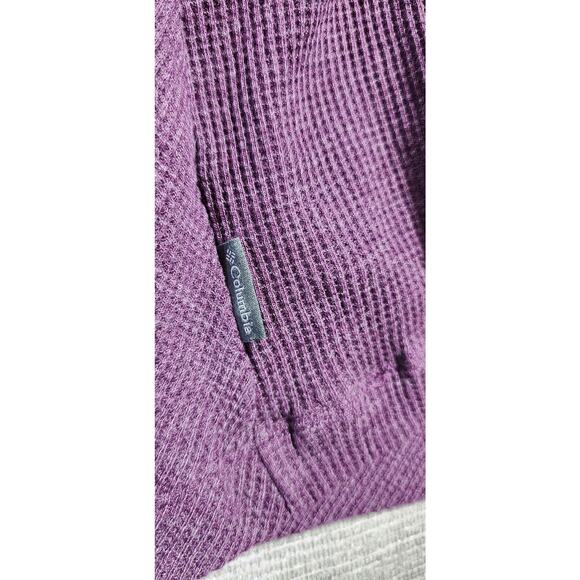Columbia Hooded Waffle Knit Open Front Cardigan Women’s XL Purple - Picture 12 of 12